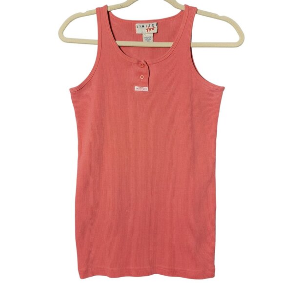 Limited Too Other - VTG Limited Too Tween Girls 90s Y2K Coral Coquette Cotton Ribbed Tank Size 16